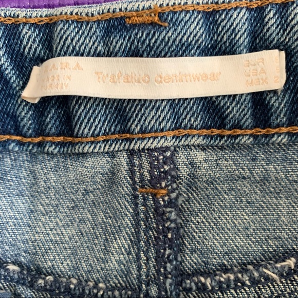 ZARA embroidered denim skirt with pockets NWT Small - Picture 3 of 8